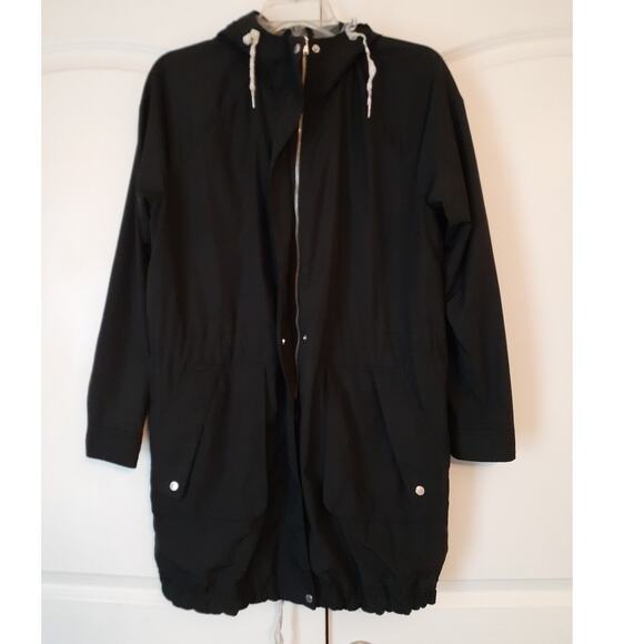 Abercrombie & Fitch Weatherproof Black Windbreaker Hooded Jacket M Water Res. - Picture 1 of 4